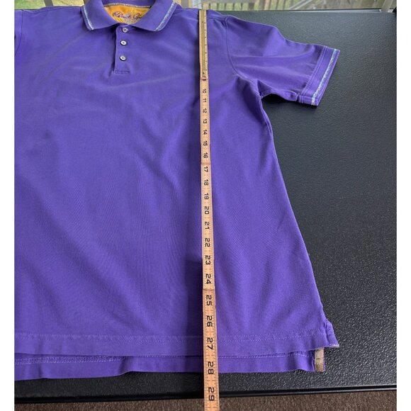 Robert Graham Men's Purple Short Sleeve 100% Cotton Pique Polo Shirt M - Picture 8 of 9